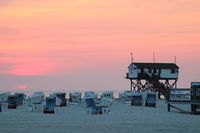 St. Peter-Ording, Strand, Sonnenuntergang, Meer, Strandk&ouml;rbe