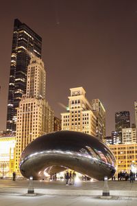 Cloud Gate, The Bean, Millennium Park, Skyline, Hochh&auml;user, Skyscraper, Chicago, Nachtfotografie, Christoph Goerdt