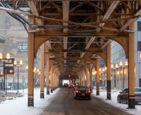 Hochbahn, Chicago, USA, Winter, Schnee